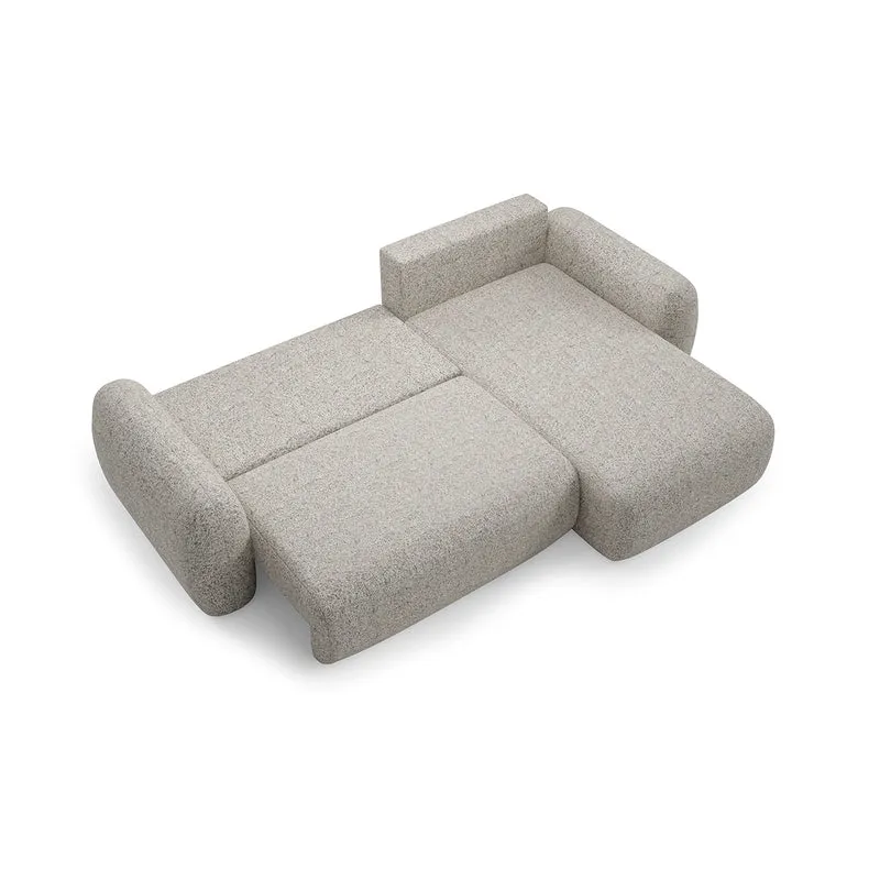 Canapé d'angle réversible et convertible 3 places avec coffre Carmela Gris clair