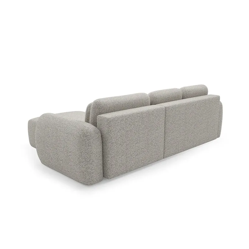 Canapé d'angle réversible et convertible 3 places avec coffre Carmela Gris clair