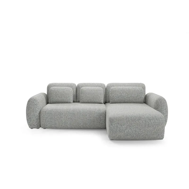Canapé d'angle réversible et convertible 3 places avec coffre Carmela Gris