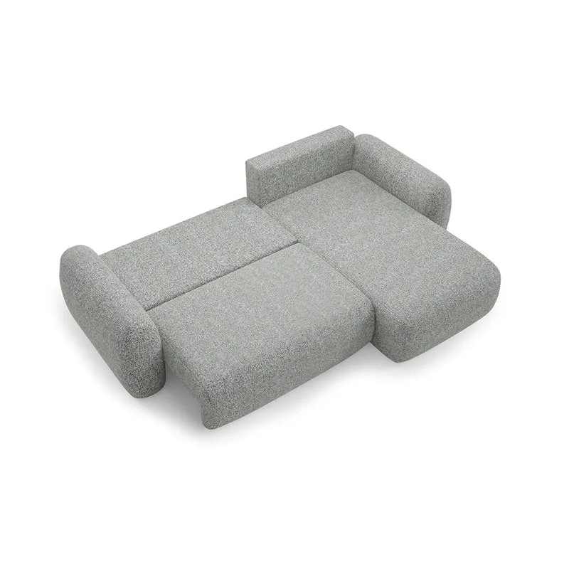 Canapé d'angle réversible et convertible 3 places avec coffre Carmela Gris