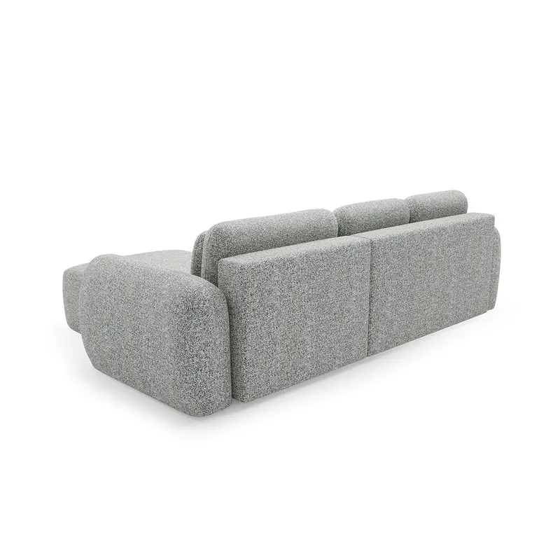 Canapé d'angle réversible et convertible 3 places avec coffre Carmela Gris