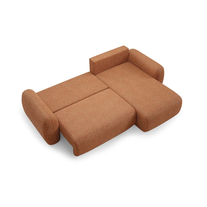 Canapé d'angle réversible et convertible 3 places avec coffre Carmela Orange
