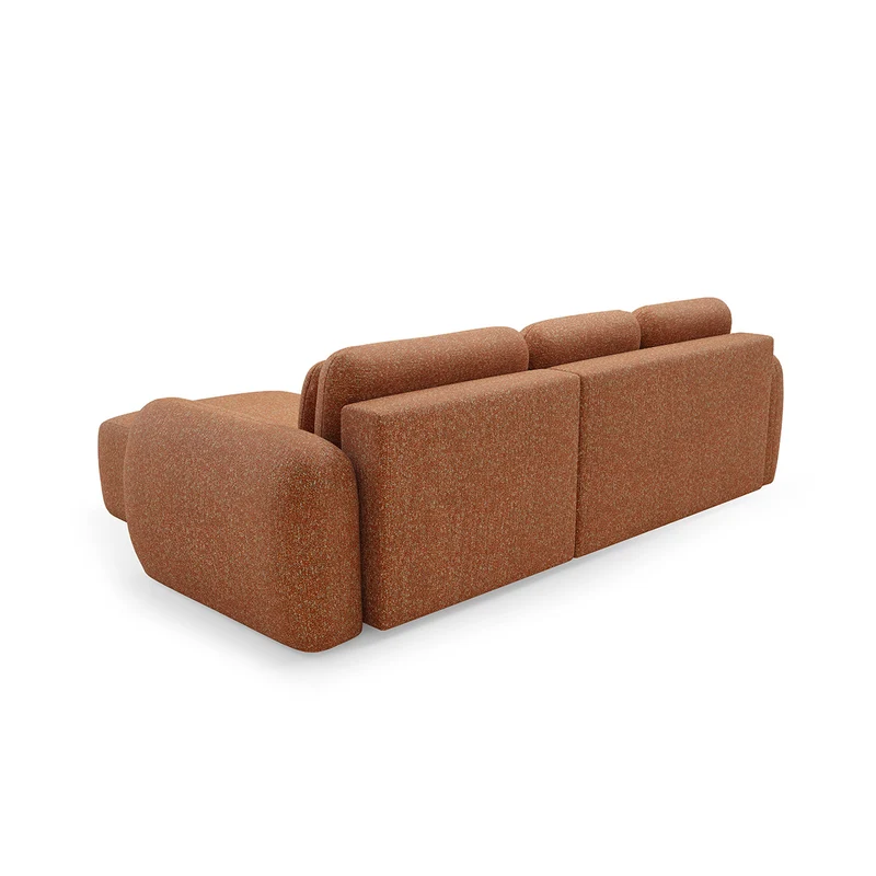 Canapé d'angle réversible et convertible 3 places avec coffre Carmela Orange