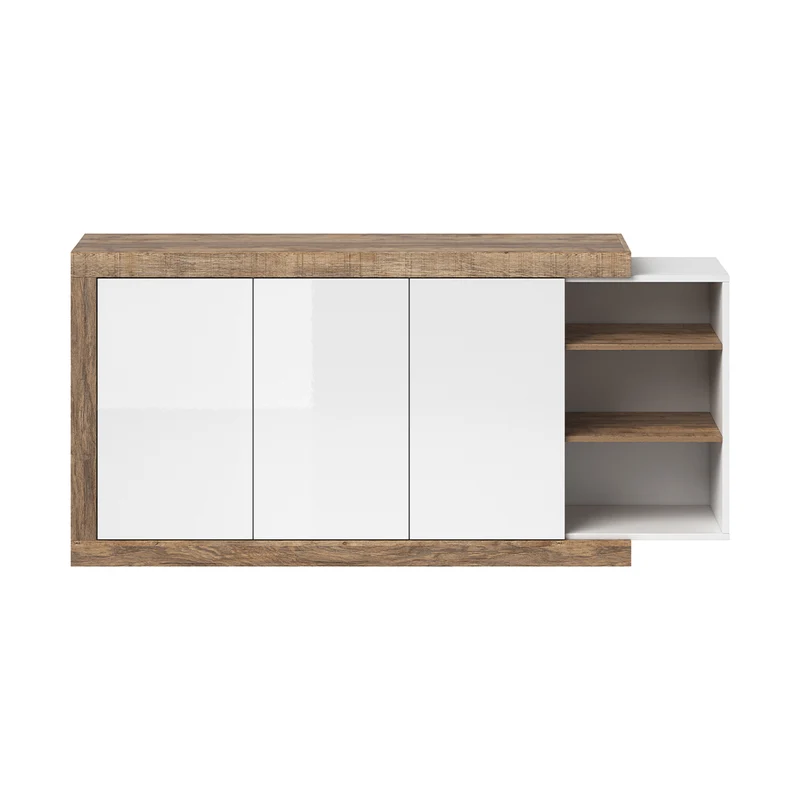 Buffet 3 portes Azior Blanc et Bois