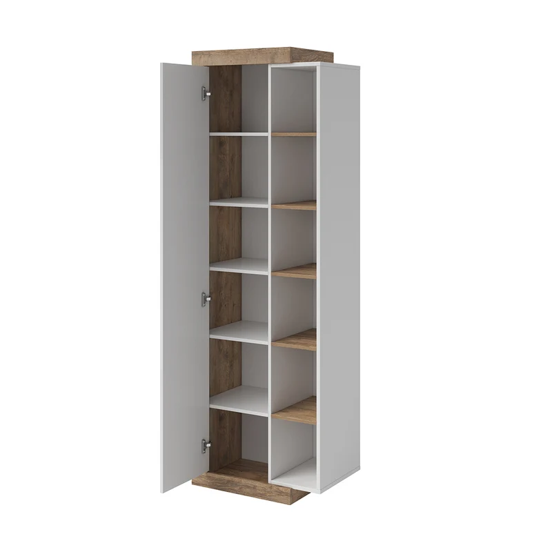 Armoire 1 porte Azior Blanc et Bois