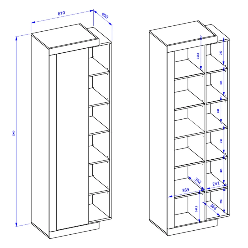 Armoire 1 porte Azior Blanc et Bois