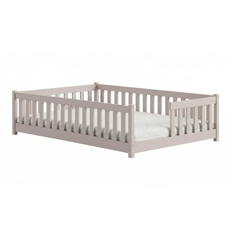 Lit au sol 140x200 sommier inclus Théa Cachemire