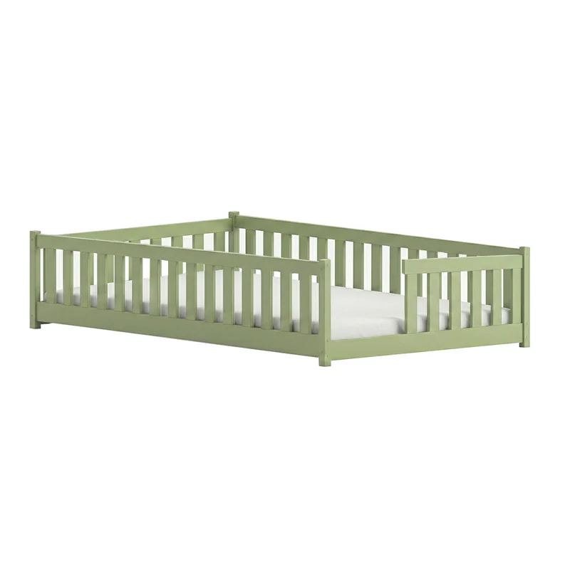 Lit au sol 120x200 sommier inclus Théa Olive