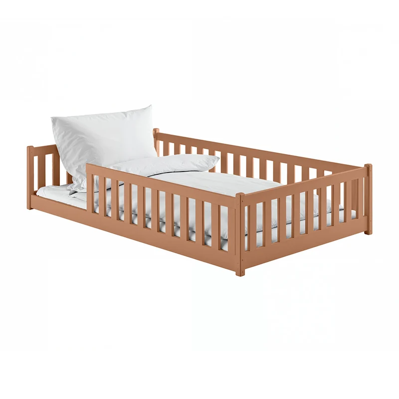 Lit au sol 120x200 sommier inclus Maya Marron