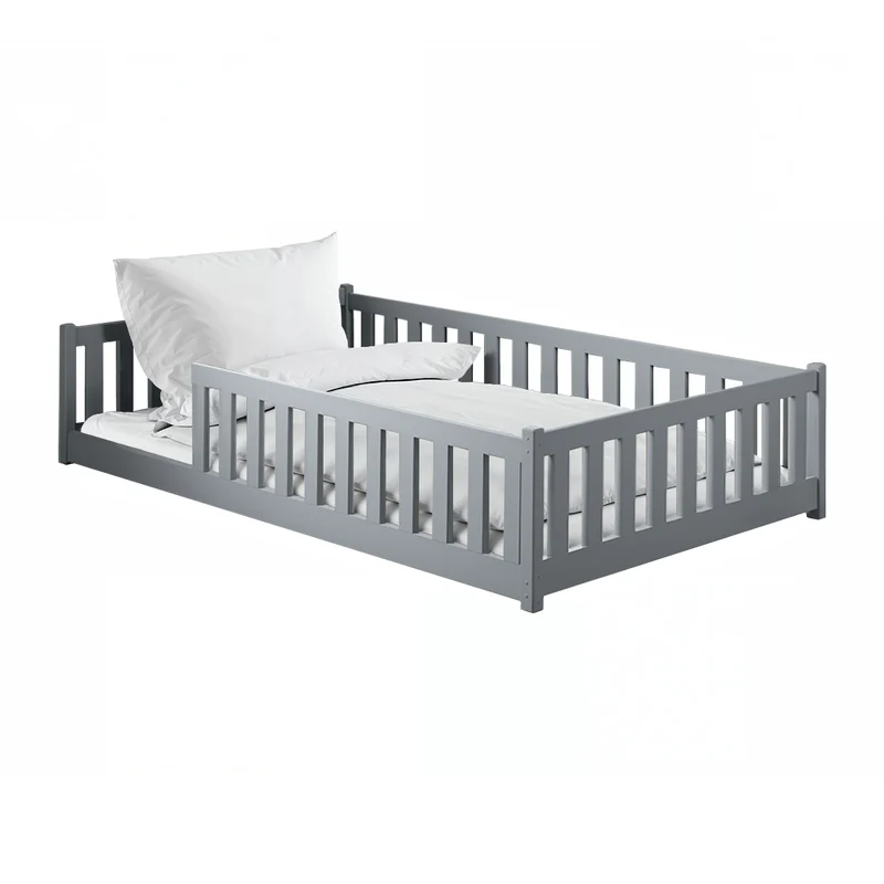 Lit au sol 120x200 sommier inclus Maya Gris