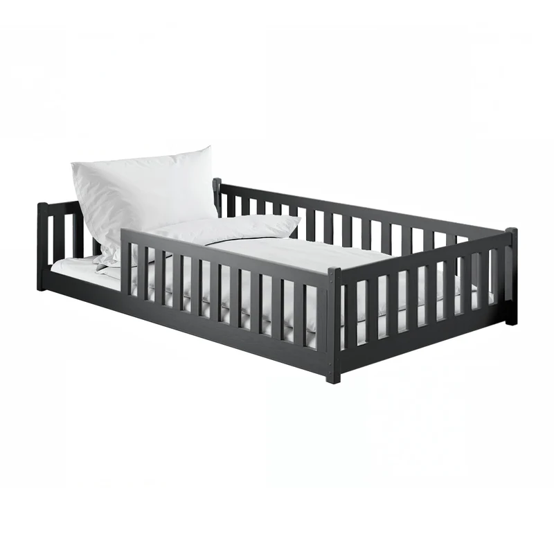 Lit au sol 120x200 sommier inclus Maya Anthracite