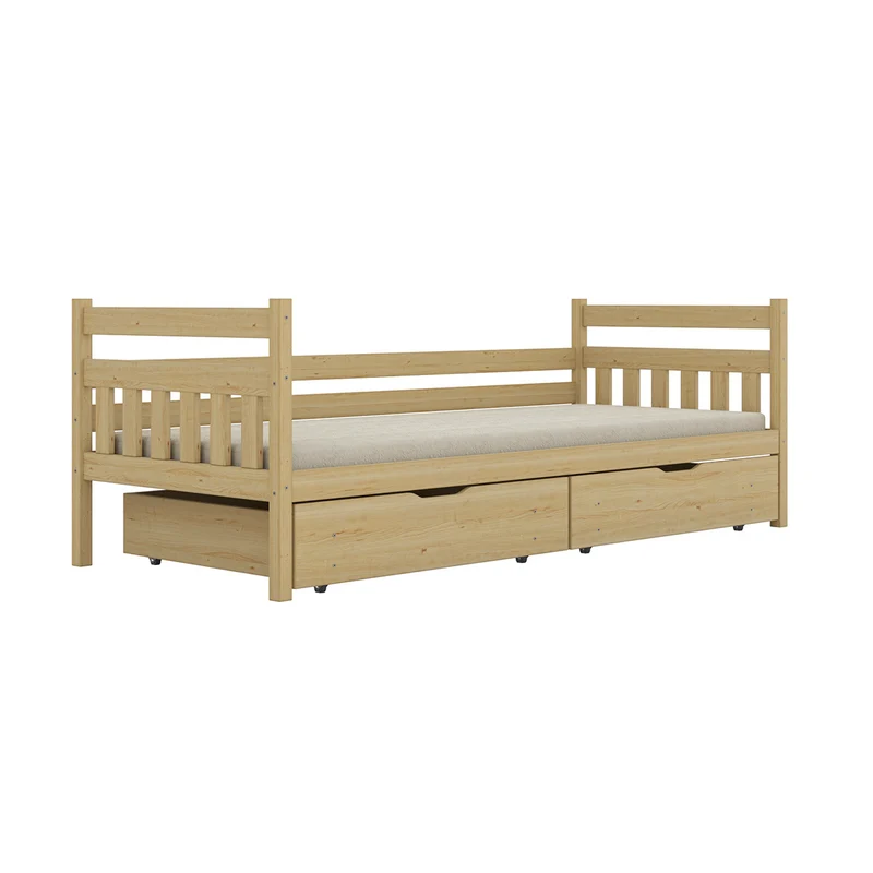 Lit 90x200 sommier et tiroirs inclus David Bois