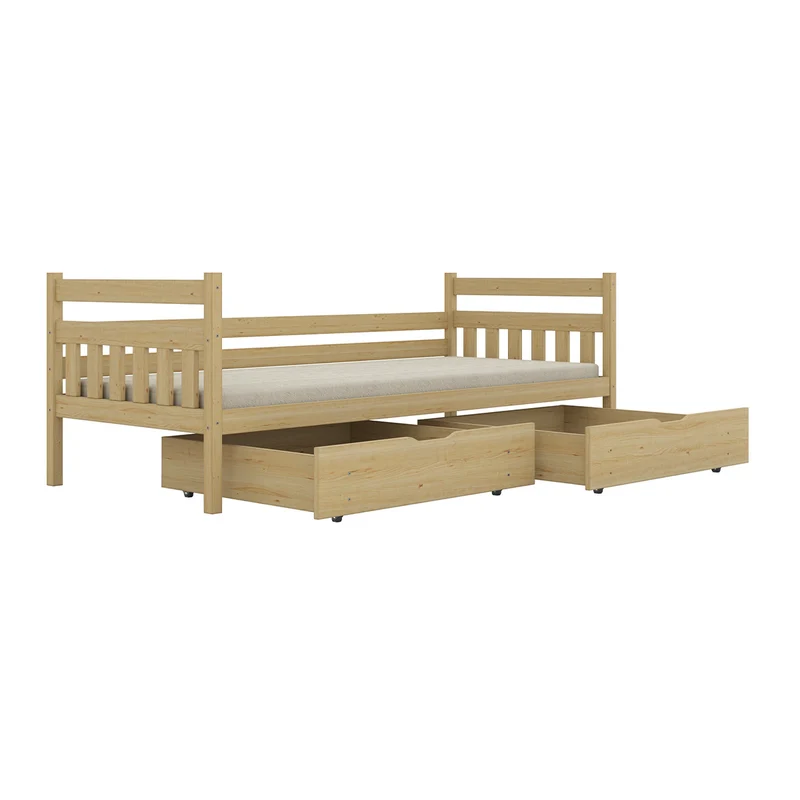 Lit 90x200 sommier et tiroirs inclus David Bois