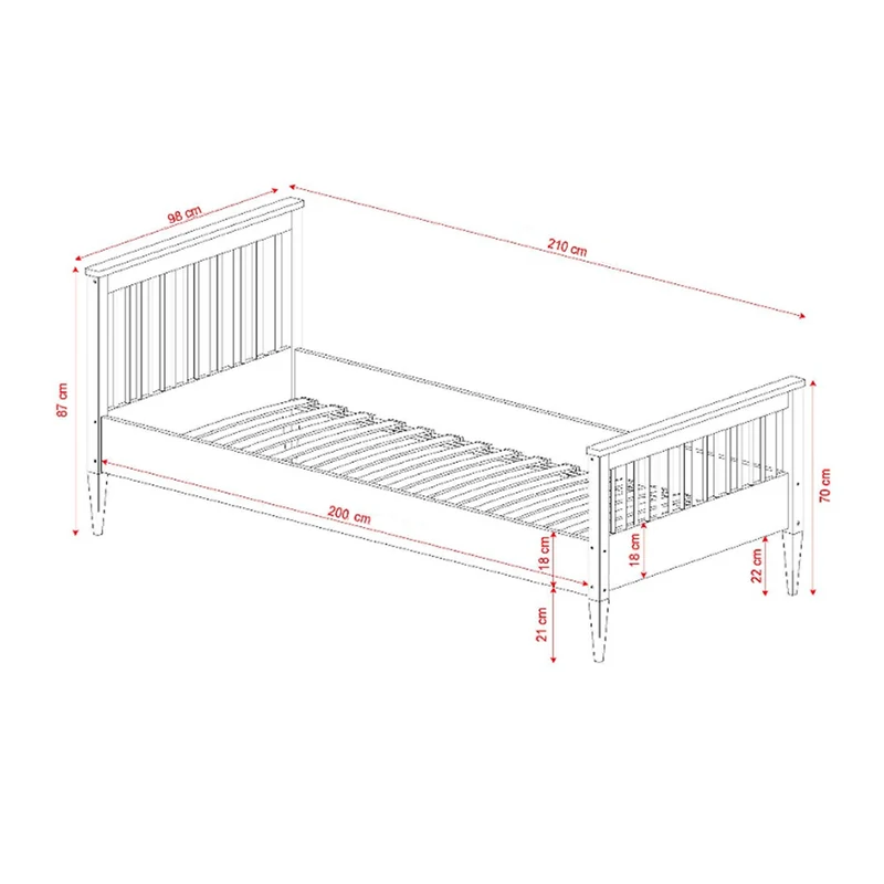Lit 90x200 sommier inclus Ignas Blanc
