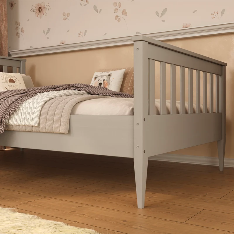 Lit 90x200 sommier inclus Ignas Gris