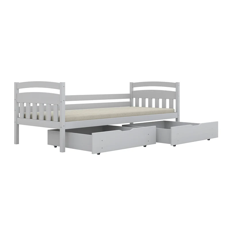 Lit 90x200 sommier et tiroirs inclus Tosia Blanc
