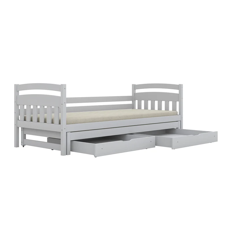 Lit gigogne 90x200 sommiers et tiroirs inclus Tosia Blanc