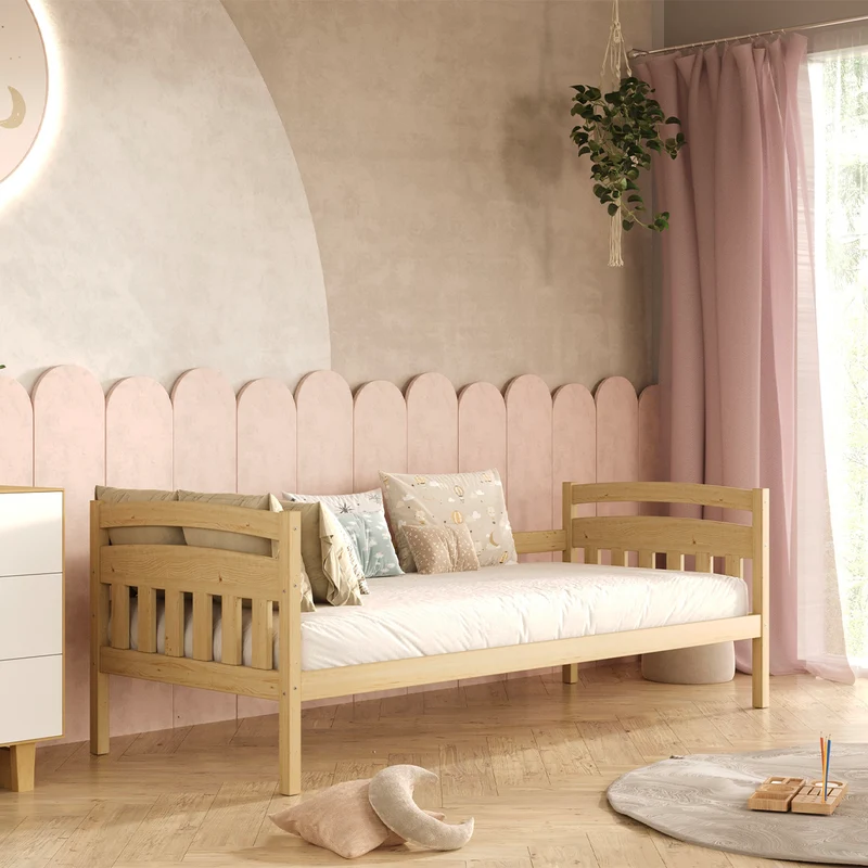 Lit 90x200 sommier et tiroirs inclus Tosia Bois