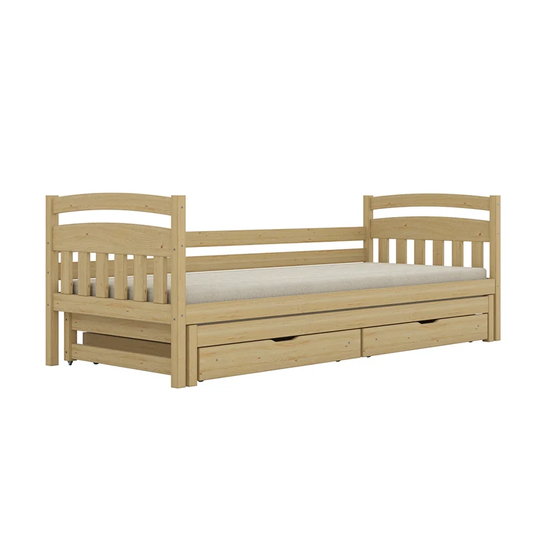 Lit gigogne 90x200 sommiers et tiroirs inclus Tosia Bois