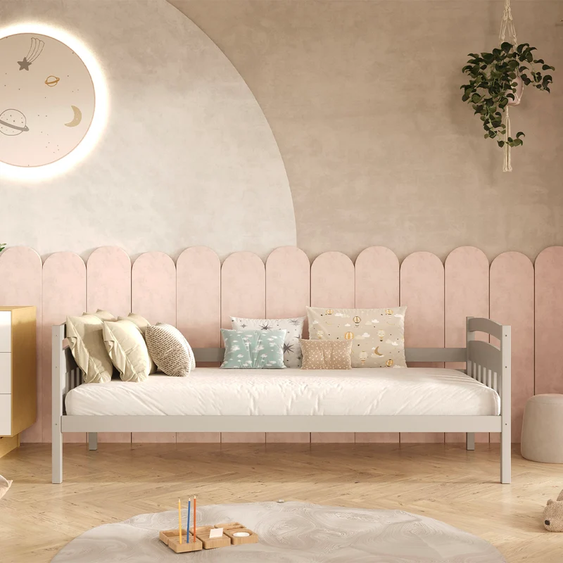 Lit 90x200 sommier et tiroirs inclus Tosia Gris
