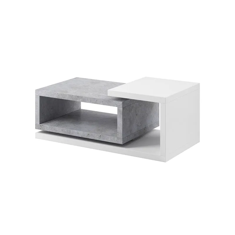 Table basse Ilyes Blanc et Béton