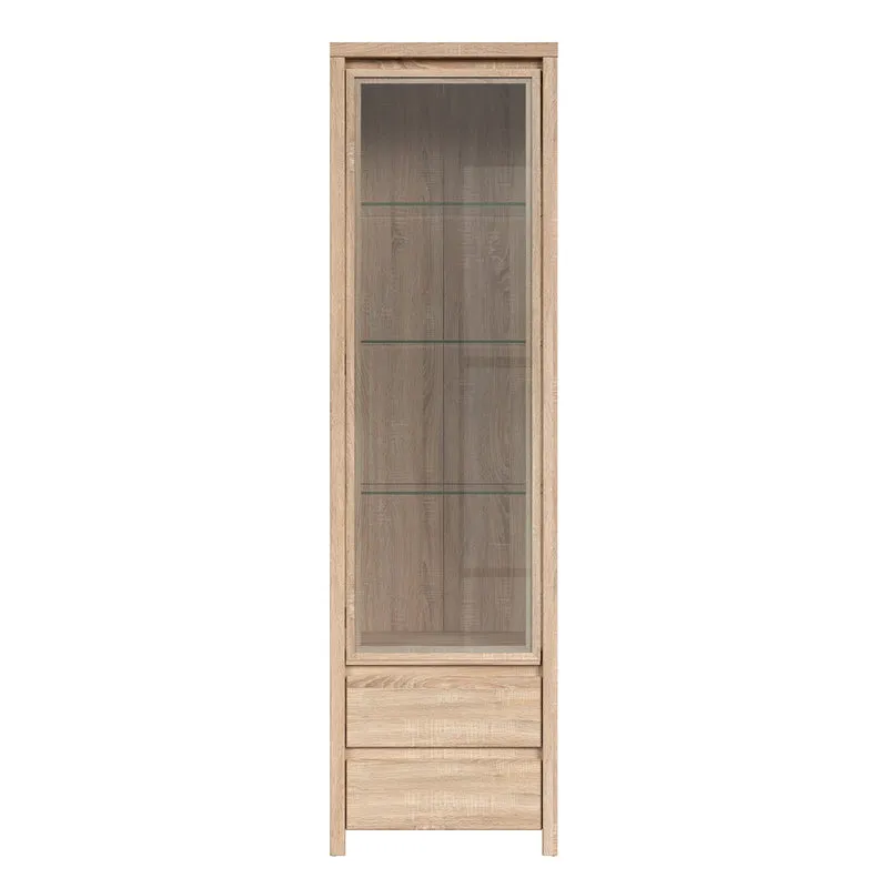 Vitrine 1 porte 2 tiroirs Soren Bois
