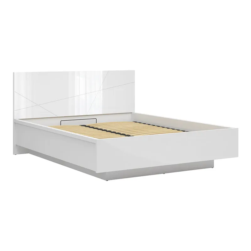 Lit coffre 160x200 sommier inclus Sven Blanc