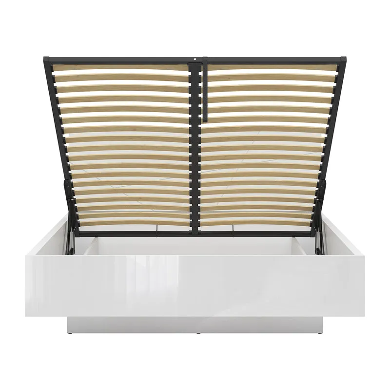 Lit coffre 160x200 sommier inclus Sven Blanc