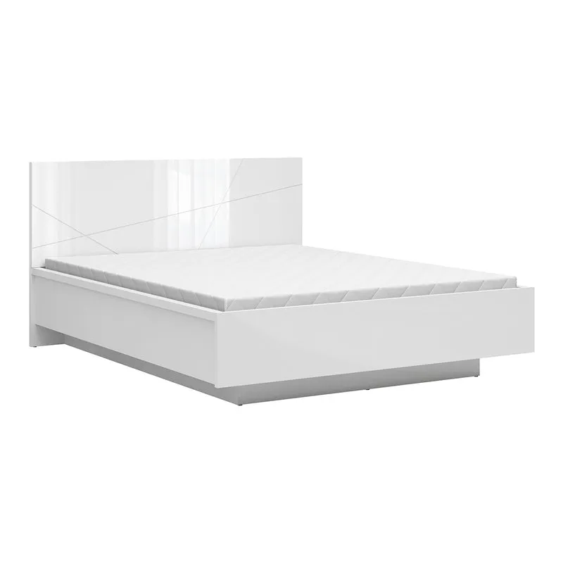 Lit coffre 160x200 sommier inclus Sven Blanc