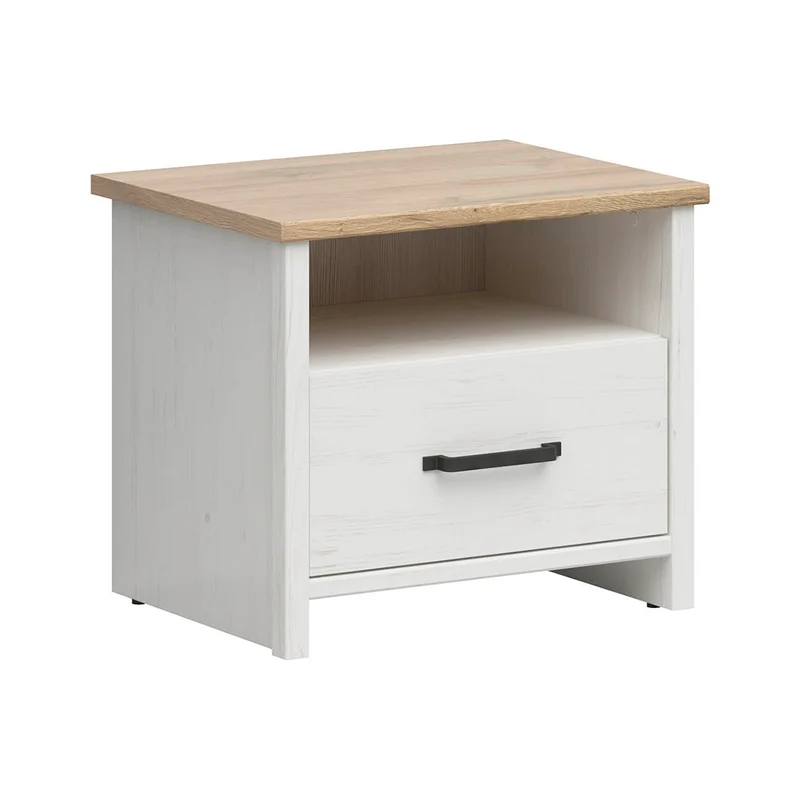Table de chevet 1 tiroir 1 niche Aksel Blanc