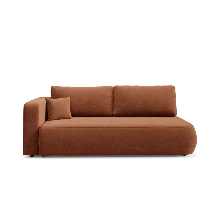 Canapé convertible 3 places avec coffre et accoudoir réversible Antonio Terracotta