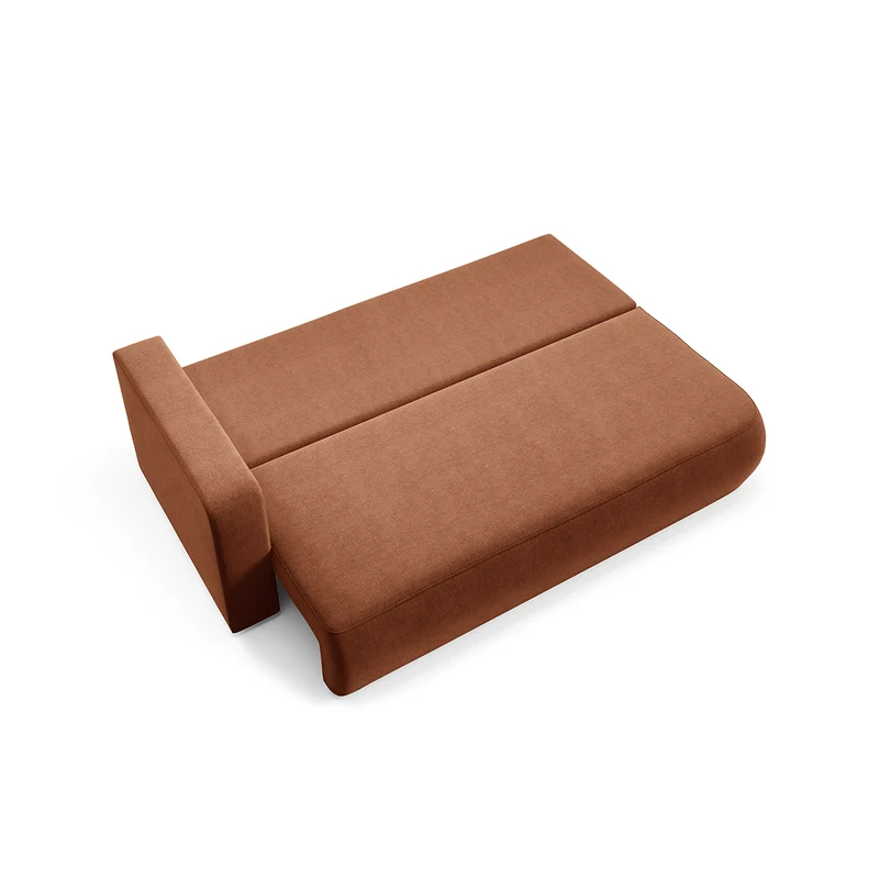 Canapé convertible 3 places avec coffre et accoudoir réversible Antonio Terracotta