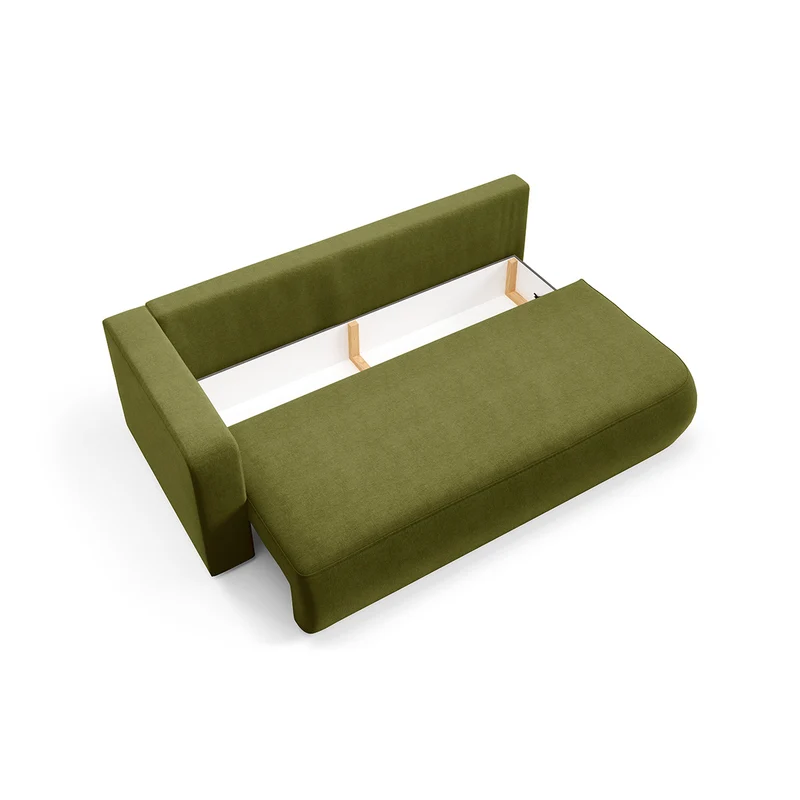 Canapé convertible 3 places avec coffre et accoudoir réversible Antonio Vert