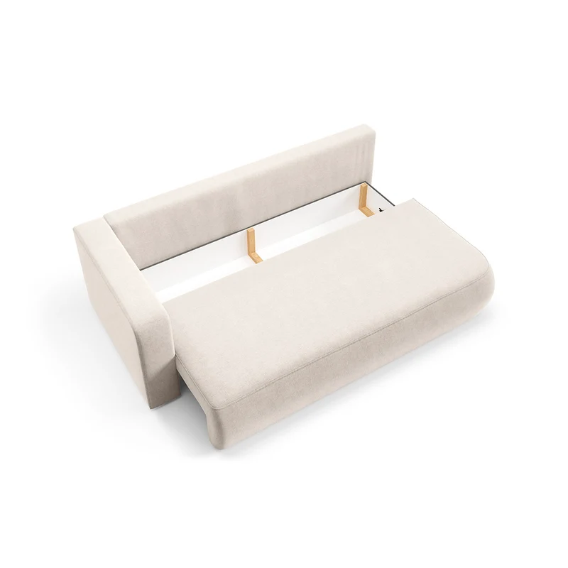 Canapé convertible 3 places avec coffre et accoudoir réversible Antonio Beige