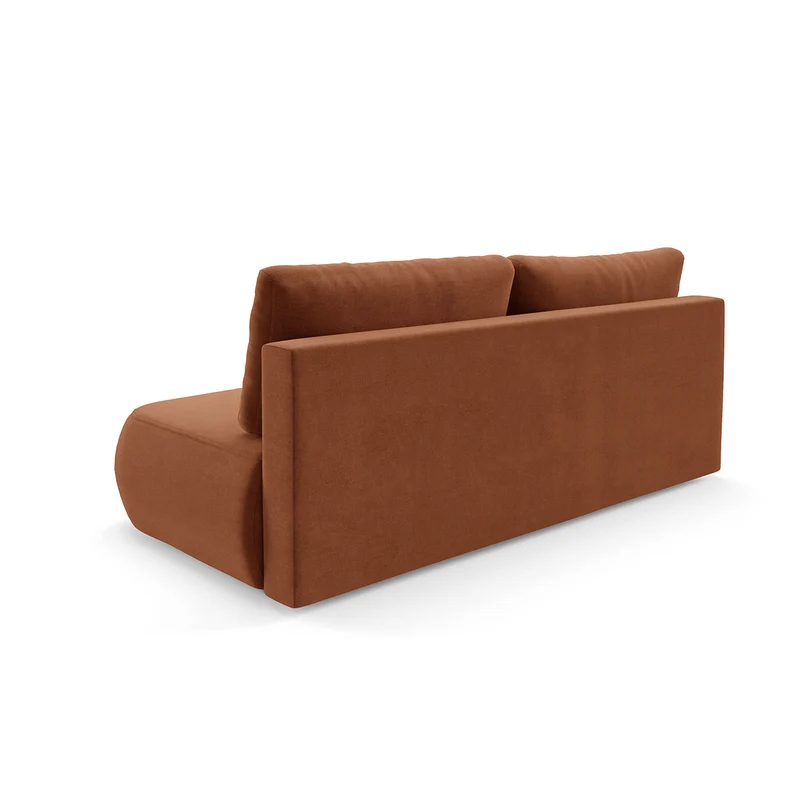 Canapé convertible 3 places avec coffre Antonio Terracotta