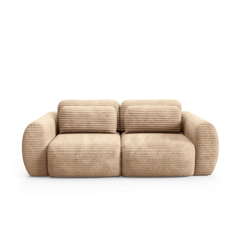 Canapé convertible 3 places avec coffre Camilla Beige