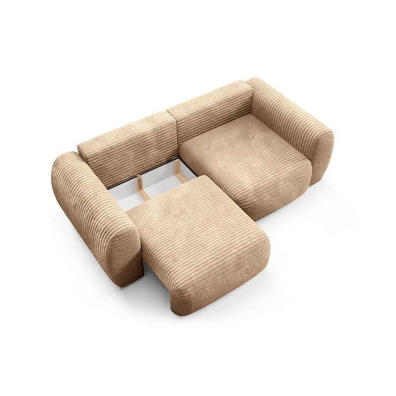 Canapé convertible 3 places avec coffre Camilla Beige