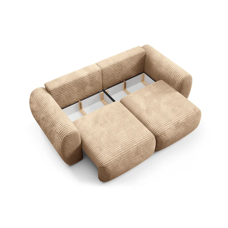 Canapé convertible 3 places avec coffre Camilla Beige