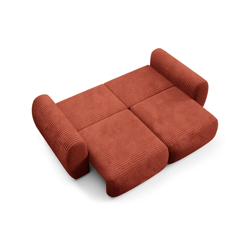 Canapé convertible 3 places avec coffre Camilla Terracotta
