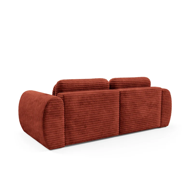 Canapé convertible 3 places avec coffre Camilla Terracotta