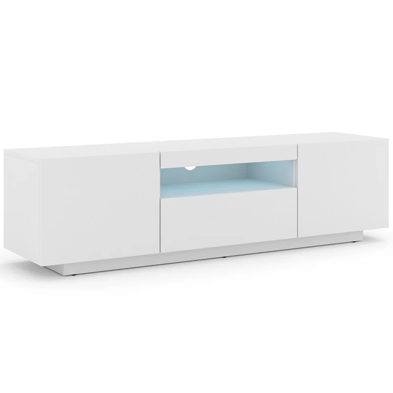Meuble TV mural 3 portes 150 cm LED Aurus Blanc