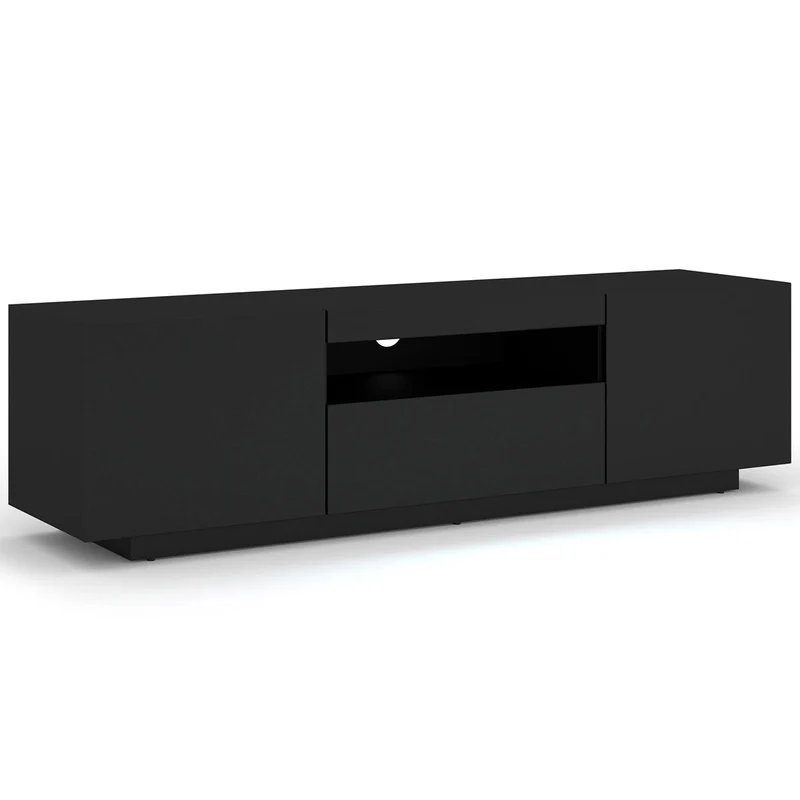 Meuble TV mural 3 portes 150 cm Aurus Noir