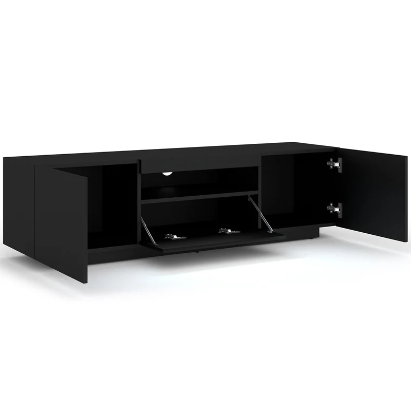 Meuble TV mural 3 portes 150 cm Aurus Noir