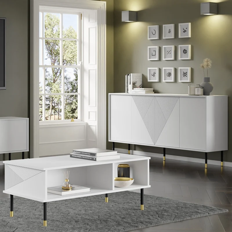 Table basse 110 cm Aglaé Blanc