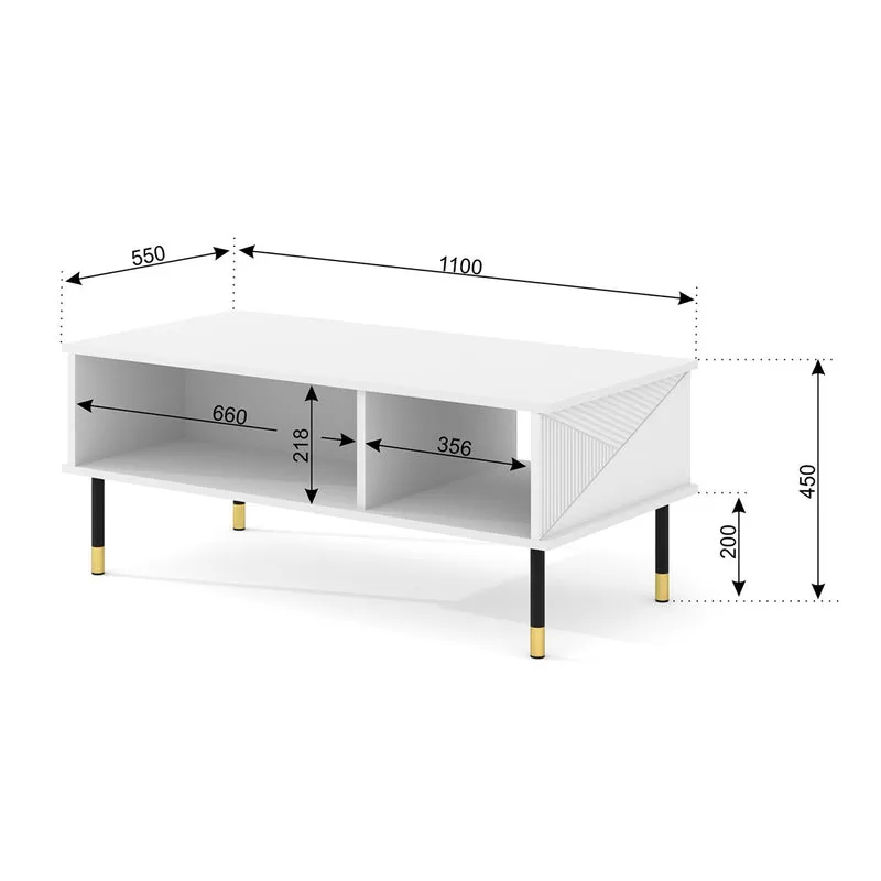 Table basse 110 cm Aglaé Blanc