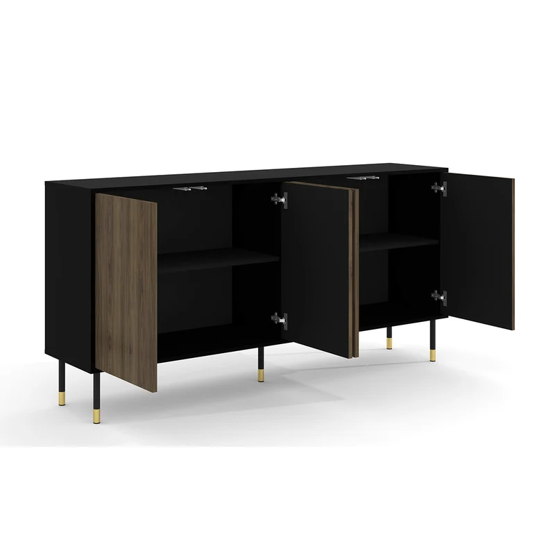 Buffet 4 portes Aglaé Bois et Noir