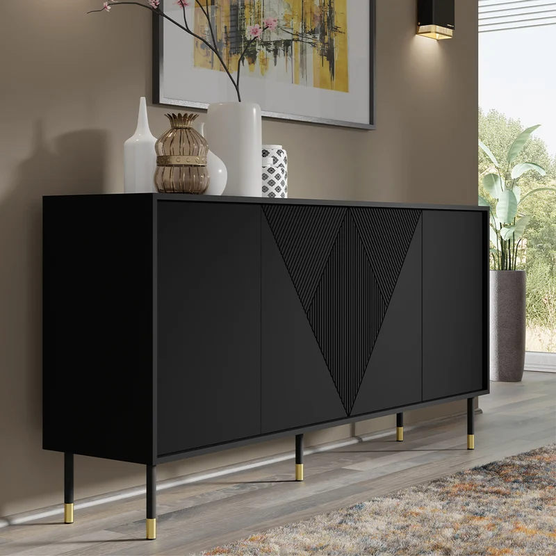 Buffet 4 portes Aglaé Noir