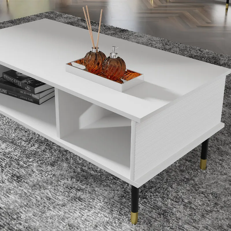 Table basse 110 cm Rani Blanc