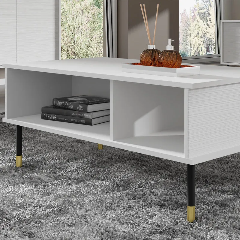Table basse 110 cm Rani Blanc