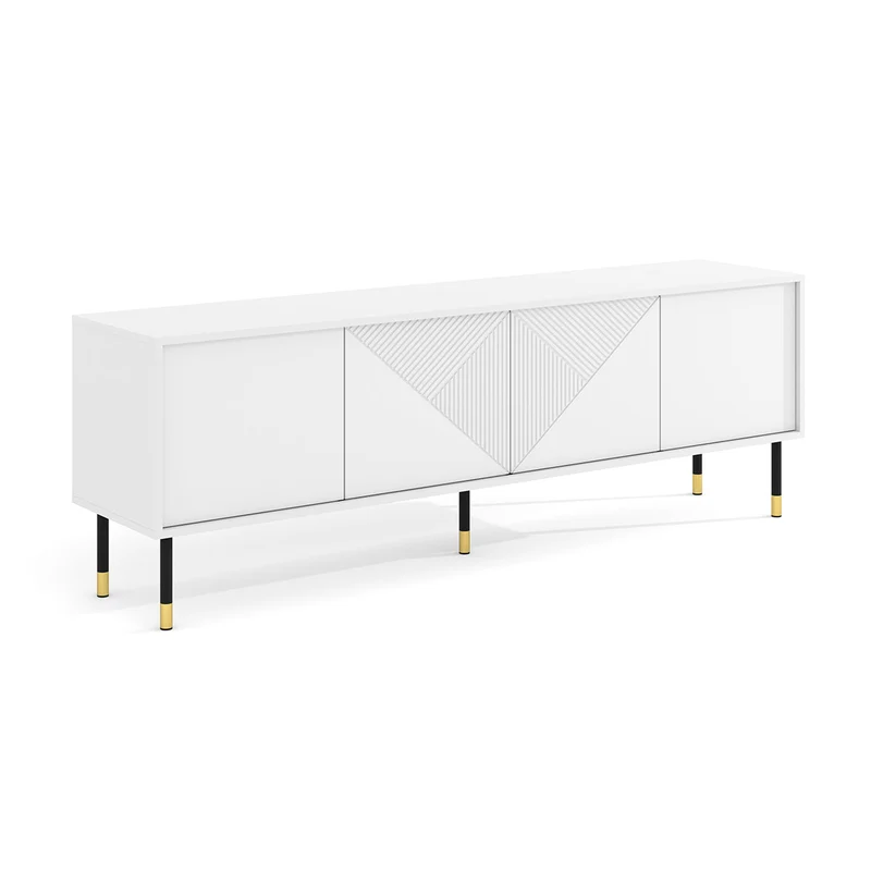Meuble TV 4 portes 180 cm Aglaé Blanc